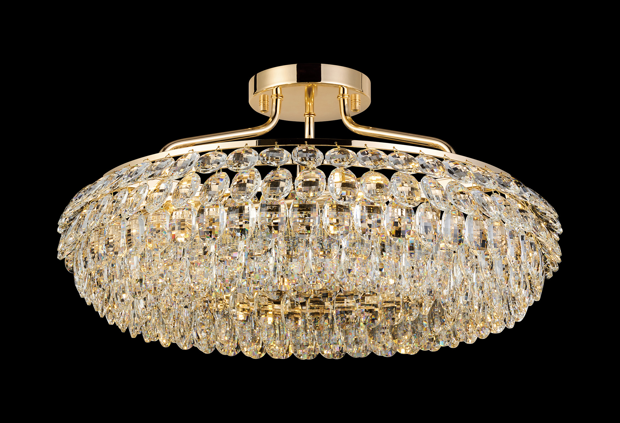 IL32931FG  Coniston 60cm Semi Flush Ring Ceiling 6 Light E14 French Gold